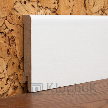 Плінтус “KluchuK” МДФ 80х12х2000мм Білий Прямий MDF-М80 купуйте в магазині Хата ламінату на Воскресенці!, Троєщині, Дарниці, Лівобережній.